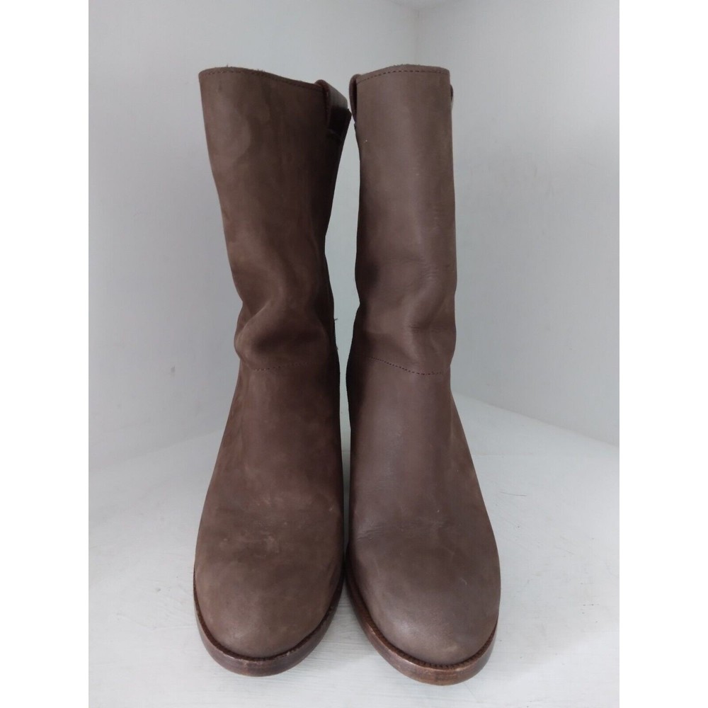 KSUBI Boots Heeled Brown Leather Womens Size 37 US 7 Made in Portugal - Picture 2 of 9